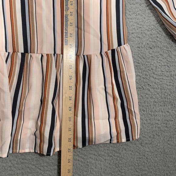 Sadie and Sage Striped Dress Tunic style Ruffle Long Sleeve Medium M - Picture 5 of 10